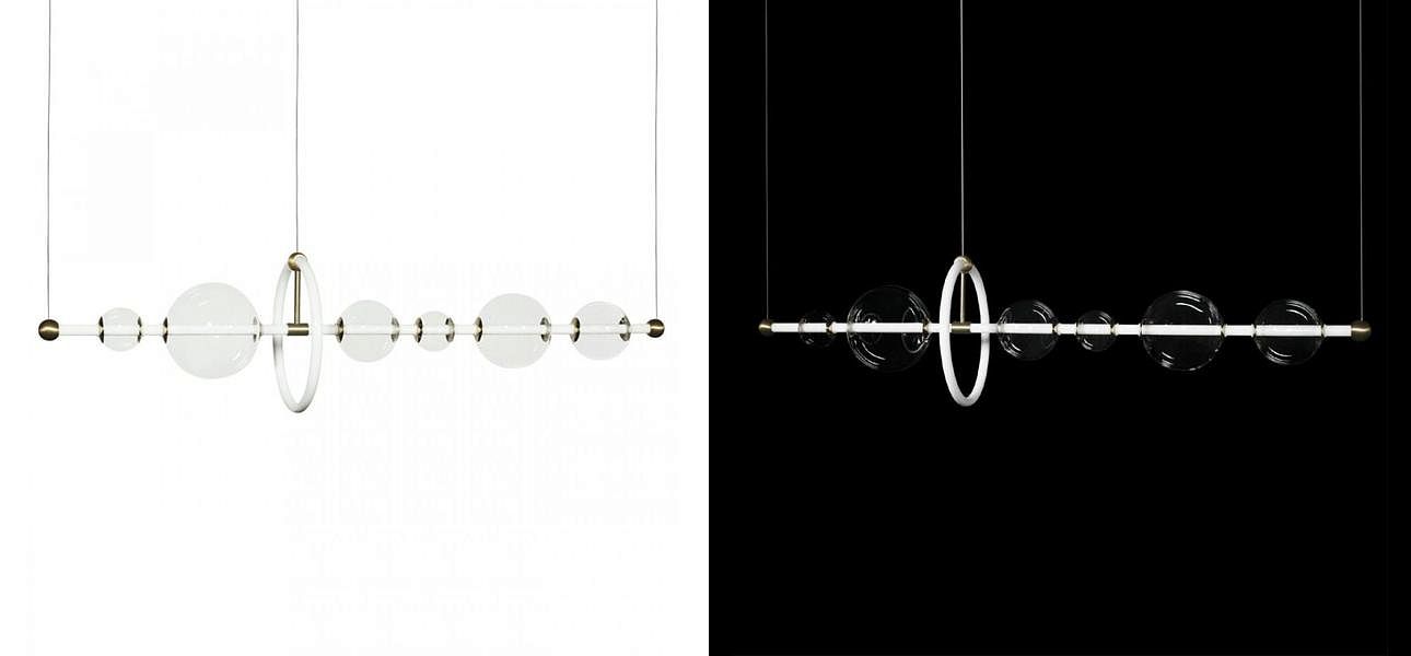 Люстра светодиодная линейная Iona Necklace белая 120 см Люстра светодиодная линейная Iona Necklace белая 120 см - Loft-Concept в Орле