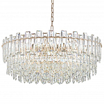 Круглая люстра с хрустальными подвесками на золотистом каркасе Gorgeous Crystal Light варинант исполнения - 10 | Loft Concept в Орле