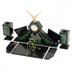 Настольный канцелярский набор из нефрита с декором в виде орла Golden Eagle варинант исполнения - 2 | Loft Concept в Орле