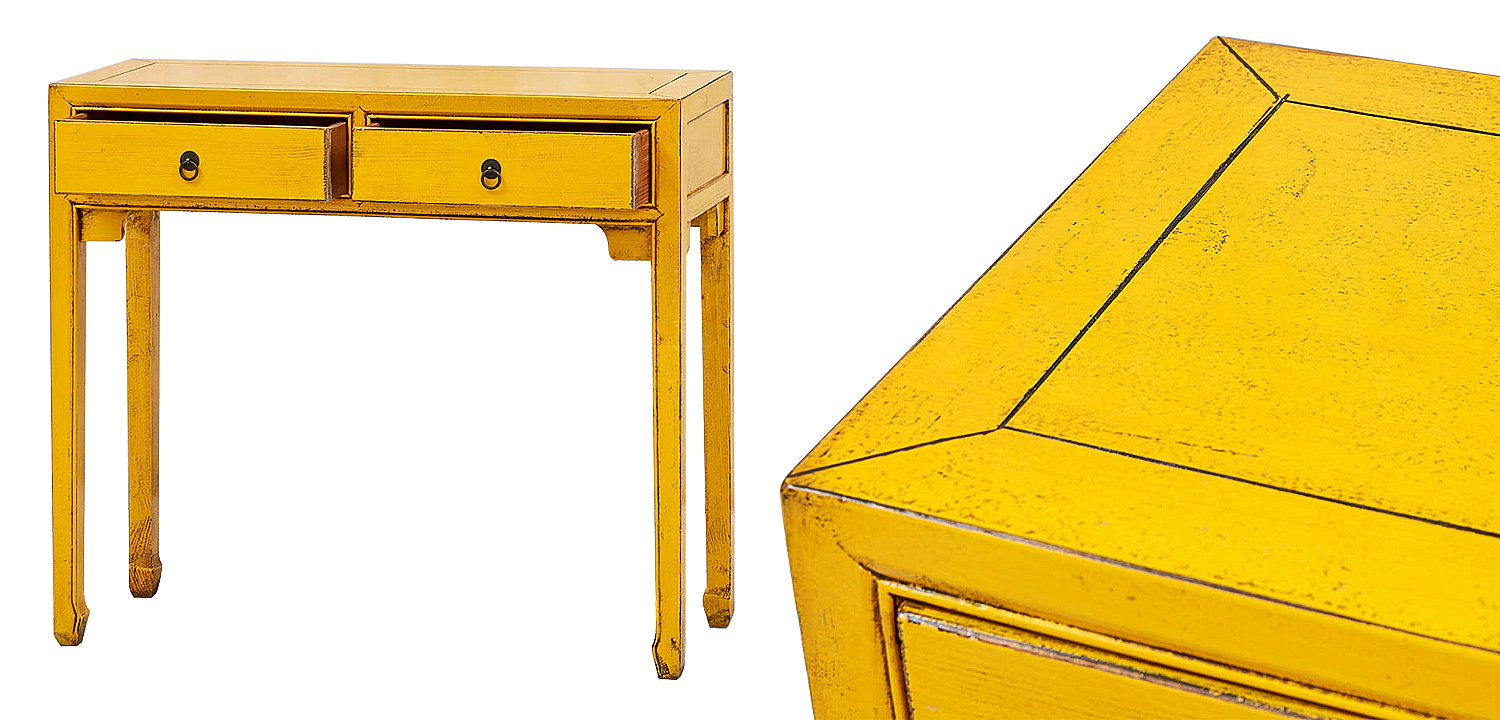 Консоль в китайском стиле с двумя ящиками Yellow Chinese Collection Console Консоль в китайском стиле с двумя ящиками Yellow Chinese Collection Console - Loft-Concept в Орле