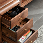 Стол рабочий округлой формы с 3-мя ящиками  Working Moonnut Table варинант исполнения - 5 | Loft Concept в Орле