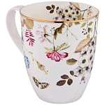 Кружка белая из фарфора с рисунком цветов 400 мл Garden Whisper Porcelain Set  варинант исполнения - 1 | Loft Concept в Орле