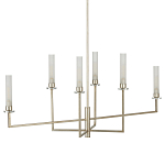 Люстра с 6-ю белыми матовыми плафонами из стекла в форме цилиндра Longitude варинант исполнения - 5 | Loft Concept в Орле