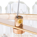 Люстра подвесная многослойная с прозрачными хрустальными трубками и золотистым каркасом Hexagon Tube Light варинант исполнения - 4 | Loft Concept в Орле