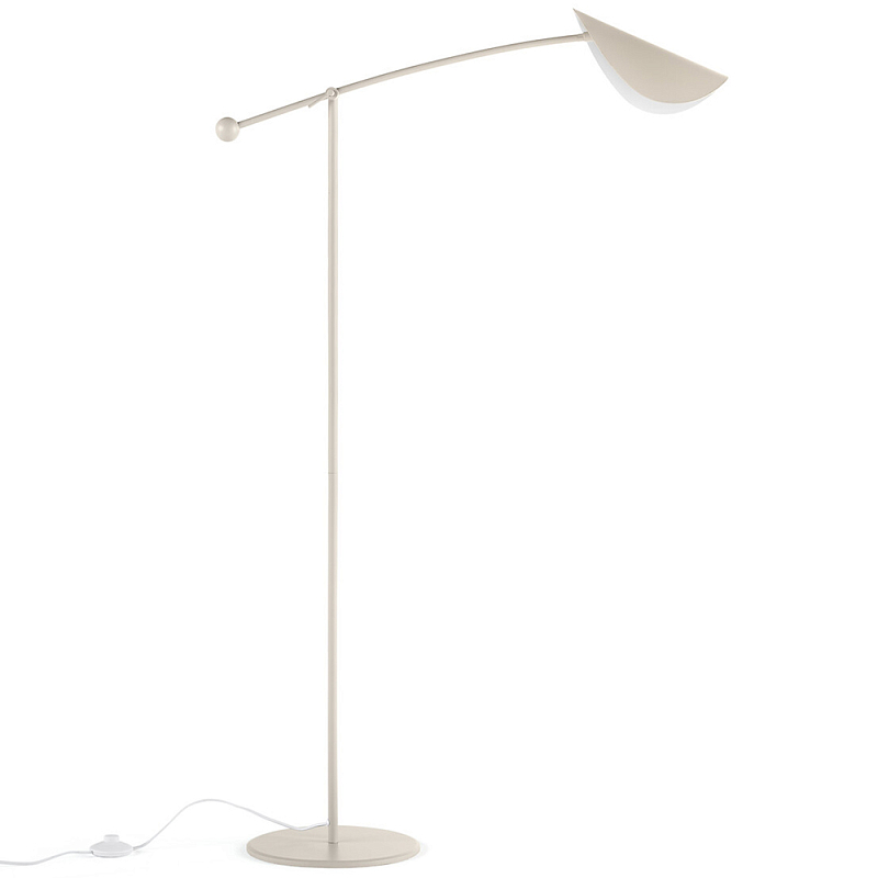 Торшер с поворотным плафоном Aracea Beige Floor Lamp Бежево-серый Торшер с поворотным плафоном Aracea Beige Floor Lamp Бежево-серый в Орле | Loft Concept