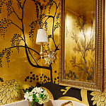 Обои ручная роспись в стиле Арт-деко Rateau Original colourway on Deep Rich Gold gilded paper варинант исполнения - 2 | Loft Concept в Орле