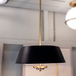 Подвесной светильник с конусовидным металлическим абажуром черного цвета Kichler варинант исполнения - 11 | Loft Concept в Орле