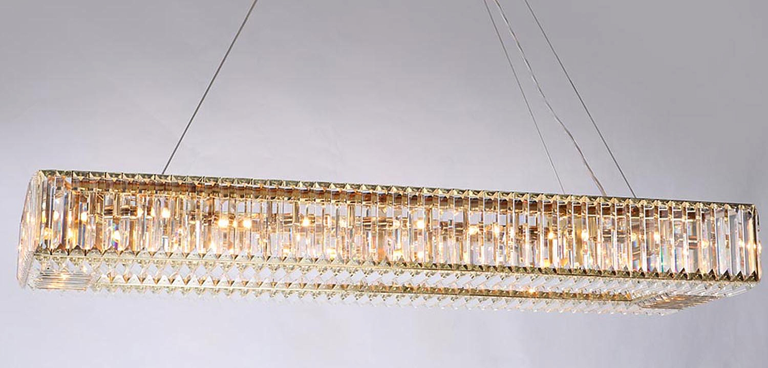 Люстра Darleen Crystal Gold Rectangular Chandelier Люстра Darleen Crystal Gold Rectangular Chandelier - Loft-Concept в Орле