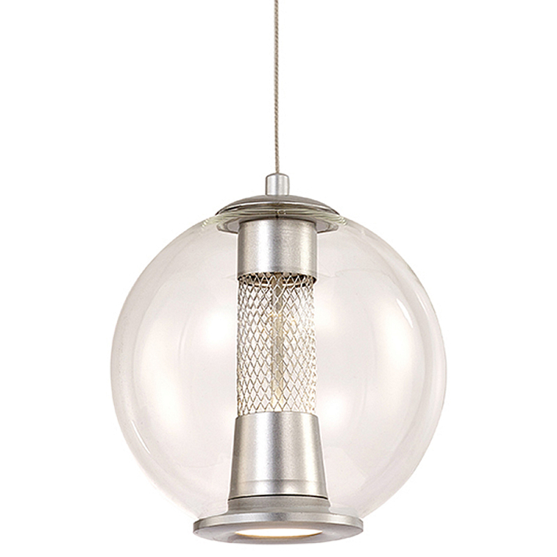 Подвесной светильник с плафоном в форме шара Inner Gleam Orb silver Прозрачное Стекло Серебряный Подвесной светильник с плафоном в форме шара Inner Gleam Orb silver Прозрачное Стекло Серебряный в Орле | Loft Concept