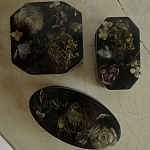 Шкатулка из эпоксидной смолы с цветами черная Epoxy Resin Square Box Black варинант исполнения - 2 | Loft Concept в Орле