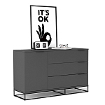 Комод цвета графит с 3-мя ящиками Strict Lines  варинант исполнения - 3 | Loft Concept в Орле