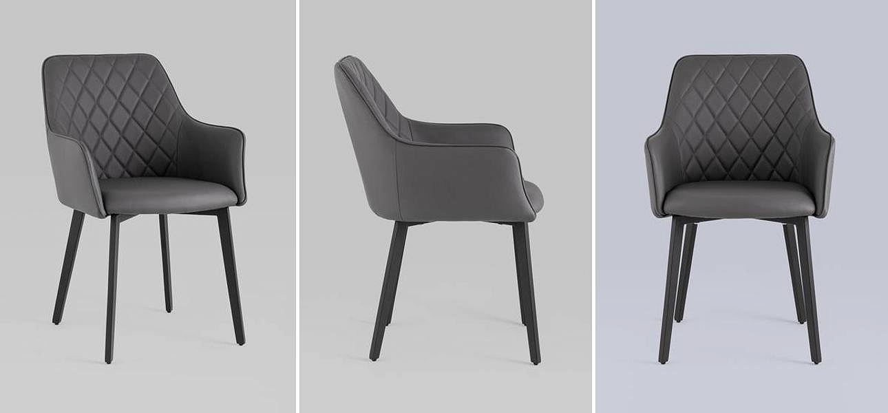Стул Seoul Chair Серая Экокожа Стул Seoul Chair Серая Экокожа - Loft-Concept в Орле