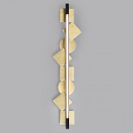 Бра вертикальное черного цвета с золотыми кругами и квадратами Gravyura варинант исполнения - 3 | Loft Concept в Орле