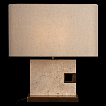 Настольная лампа с прямоугольным основанием из натурального камня c тканевым абажуром Lapis Tiburtinus варинант исполнения - 2 | Loft Concept в Орле