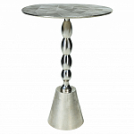 Кофейный столик с рельефной столешницей из металла Aplika Silver варинант исполнения - 1 | Loft Concept в Орле