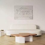 Дизайнерский журнальный стол с фигурной столешницей на белом основании Holarisex варинант исполнения - 2 | Loft Concept в Орле