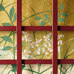 Обои ручная роспись The Plain of Musashi Original colourway on painted Xuan paper with gold ombre варинант исполнения - 2 | Loft Concept в Орле