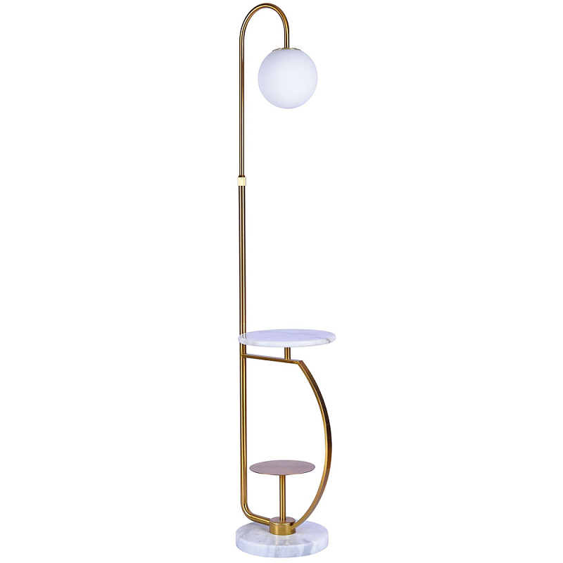 Торшер со столиком Ezio Floor Lamp and Side Table Белый Латунь Торшер со столиком Ezio Floor Lamp and Side Table Белый Латунь в Орле | Loft Concept