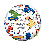 Пуф детский круглый с принтом на 4-х белых ножках Dinosaurs CHILDHOOD варинант исполнения - 2 | Loft Concept в Орле