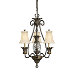 Люстра бронзового цвета с 3-мя кремовыми текстильными абажурами Hinkley варинант исполнения - 1 | Loft Concept в Орле