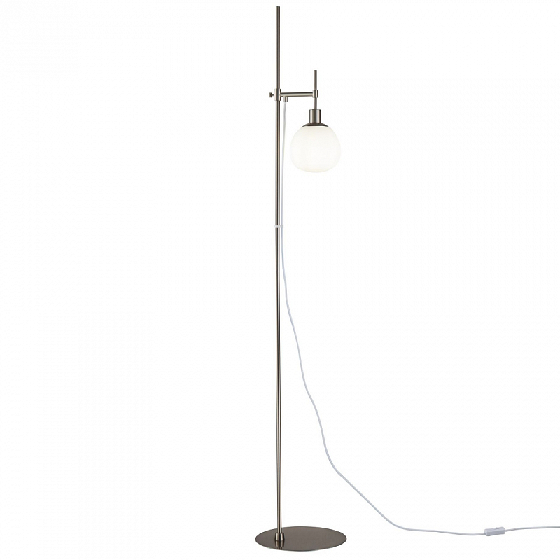 Торшер Tiepolo Ball Floor Lamp Nickel Никель Белый Торшер Tiepolo Ball Floor Lamp Nickel Никель Белый в Орле | Loft Concept