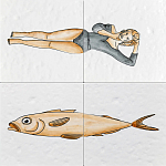 Плитка с узором Рыба Русалка варинант исполнения - 2 | Loft Concept в Орле