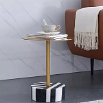 Дизайнерский журнальный стол с круглой столешницей на чёрно-белом основании Muruv варинант исполнения - 1 | Loft Concept в Орле