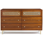 Комод с 6-ю ящиками с декором из ротанга Degarmo Chest of Drawers варинант исполнения - 2 | Loft Concept в Орле