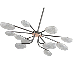 Люстра черного цвета с 12-ю прозрачными плафонами овальной формы Iona chandelier варинант исполнения - 3 | Loft Concept в Орле