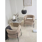 Кресло полукруглое мягкое с буклированной обивкой Armchair with Boucle Upholstery варинант исполнения - 7 | Loft Concept в Орле