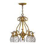 Люстра цвета латунь с 5-ю плафонами из рельефного стекла в форме ананаса Hinkley варинант исполнения - 2 | Loft Concept в Орле