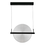 Светодиодный подвесной светильник круглой формы с металлическим черным каркасом Marble Glow варинант исполнения - 4 | Loft Concept в Орле