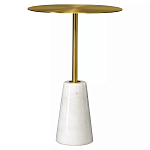 Кофейный столик с круглой столешницей на белом мраморном основании Original Foundation варинант исполнения - 3 | Loft Concept в Орле