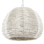 Подвесной светильник в форме купола с декором из круглых деревянных бусин White Wooden Beads Chandelier варинант исполнения - 3 | Loft Concept в Орле