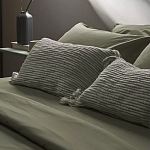 Чехол на подушку мятного цвета с бахромой и объемным узором Ethnic mix варинант исполнения - 6 | Loft Concept в Орле