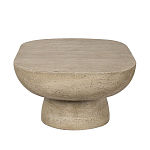 Столик кофейный кремового цвета с овальной столешницей и круглым основанием Cream Dalmen Table варинант исполнения - 3 | Loft Concept в Орле