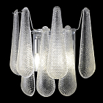 Бра с подвесками из рифленного стекла в форме капель на основании цвета хром Textured Glass варинант исполнения - 3 | Loft Concept в Орле