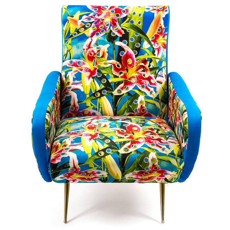 Кресло Seletti Armchair Flowers with holes Мульти Латунь Кресло Seletti Armchair Flowers with holes Мульти Латунь в Орле | Loft Concept
