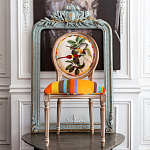 Стул бежевый в разноцветную полоску из натурального бука с изображением птиц и цветов Blooming Yellow Red Birds Colorful Stripes Chair варинант исполнения - 4 | Loft Concept в Орле