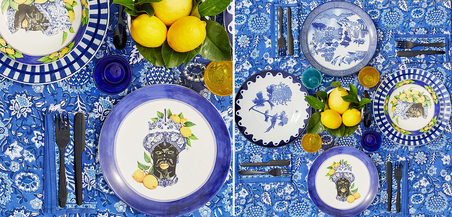 Тарелка Abhika PLATE MORO HEAD D 28,5 Blue Тарелка Abhika PLATE MORO HEAD D 28,5 Blue - Loft-Concept в Орле