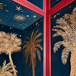 Обои с вышивкой ручной работы Deco Palms Original colourway on velvet варинант исполнения - 2 | Loft Concept в Орле