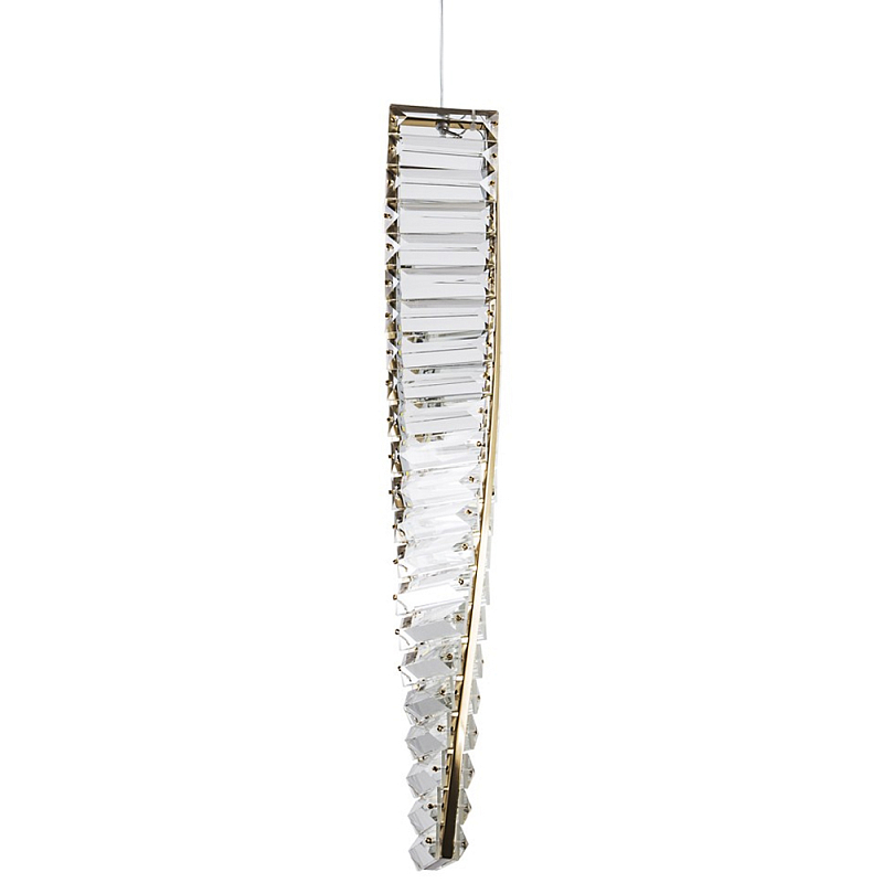 Подвесной хрустальный светильник Crystal Ribbon Hanging Lamp Латунь Прозрачный Подвесной хрустальный светильник Crystal Ribbon Hanging Lamp Латунь Прозрачный в Орле | Loft Concept