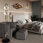 Бра с черным основанием и золотистым декором Bruno варинант исполнения - 5 | Loft Concept в Орле