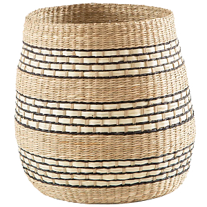 Круглая корзина из плетеного тростника Marjani Wicker Basket
