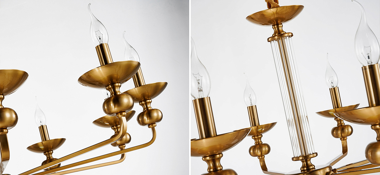 Люстра бронзового цвета со стеклянным декором Candelabrum D91 см Люстра бронзового цвета со стеклянным декором Candelabrum D91 см - Loft-Concept в Орле