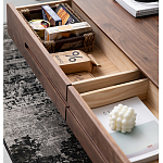 Кофейный стол из массива дерева с выдвижными ящиками Coffee Walnut Table варинант исполнения - 3 | Loft Concept в Орле