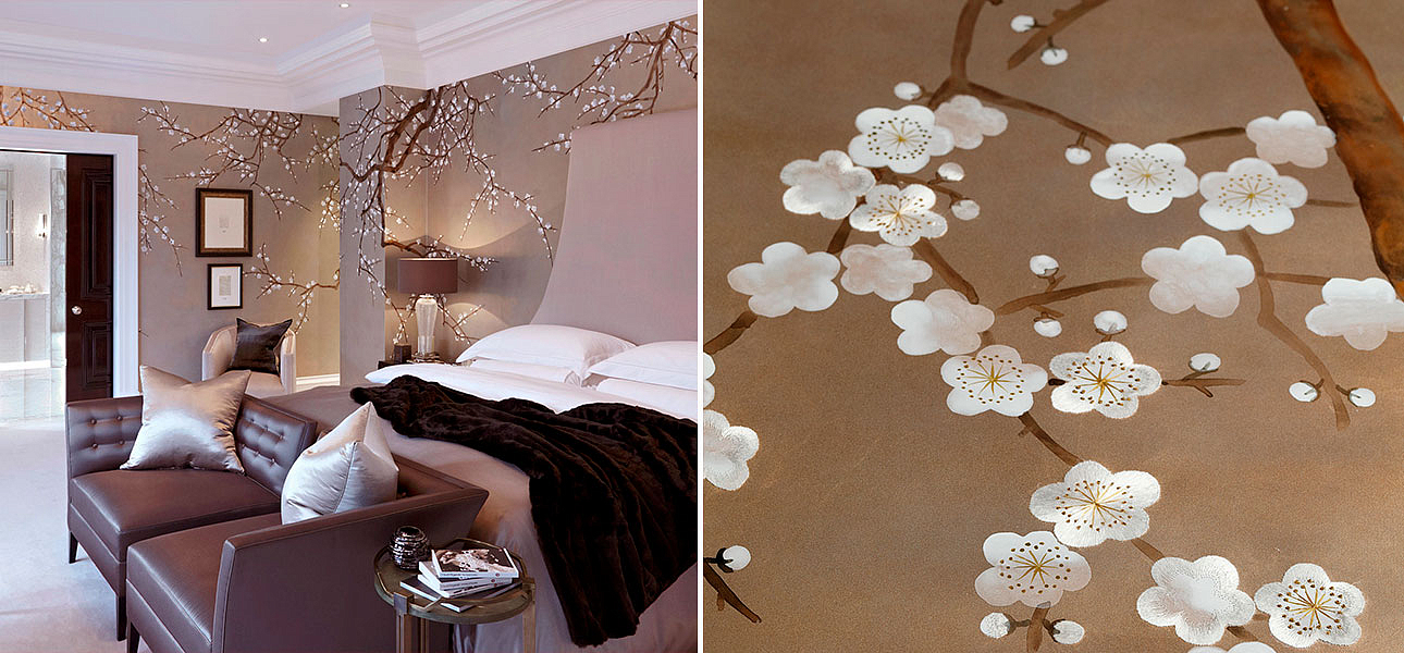 Обои ручная роспись Plum Blossom Colourway SC-231 on Krugerrand gilded paper Обои ручная роспись Plum Blossom Colourway SC-231 on Krugerrand gilded paper - Loft-Concept в Орле