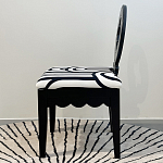 Дизайнерский стул с круглой деревянной спинкой Black and White Clover варинант исполнения - 4 | Loft Concept в Орле