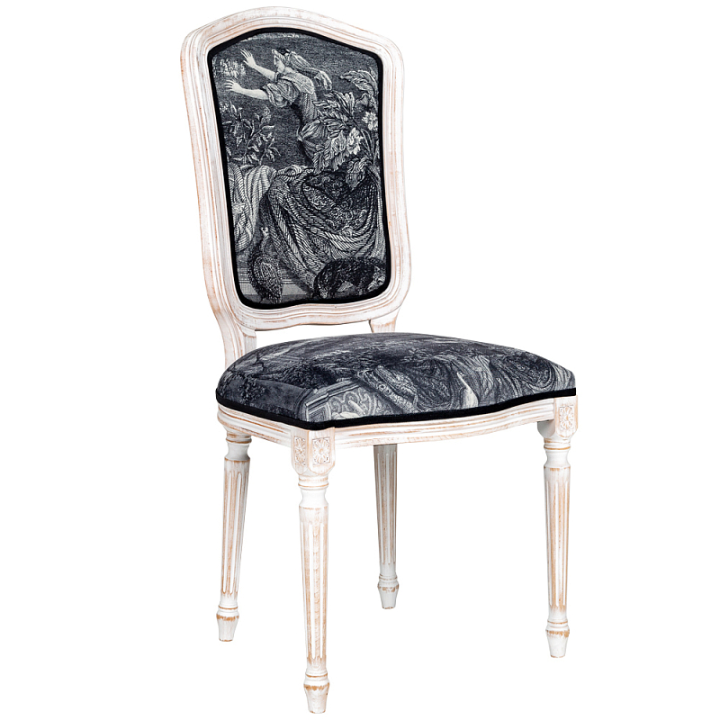 Стул Blois Stool Черно-белый Белый винтажная патина Стул Blois Stool Черно-белый Белый винтажная патина в Орле | Loft Concept