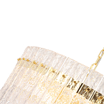 Люстра подвесная круглая с прозрачными рельефными стеклянными вставками и золотым основанием Textured Glass Chandelier варинант исполнения - 4 | Loft Concept в Орле